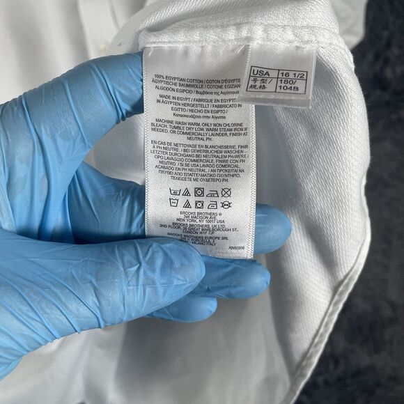 Brooks Brothers Thomas Mason Button Down Shirt Men's 36/16H Regent Fit White - Picture 5 of 7